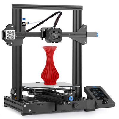 ender-3 v2 screen boot up with vase model